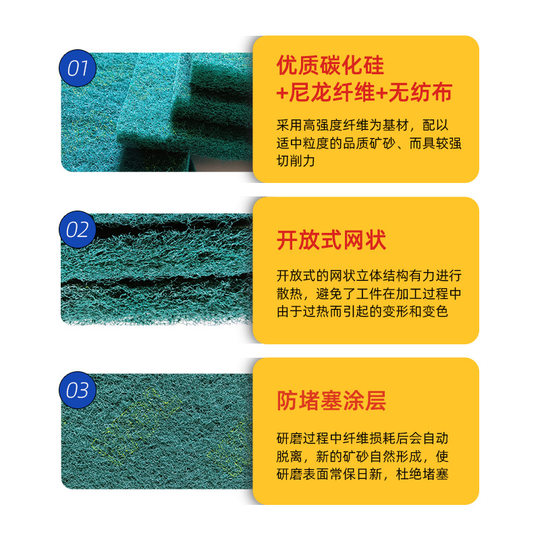 方形绿色百洁布批发金属研磨抛光除锈擦拭布工业塑胶去划痕布厂家