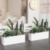 Factory Direct Sales Indoor Flower Box Outdoor Flower Pot Rectangular Flower Trough Restaurant Stainless Steel Planting Box Partition Flower Bed