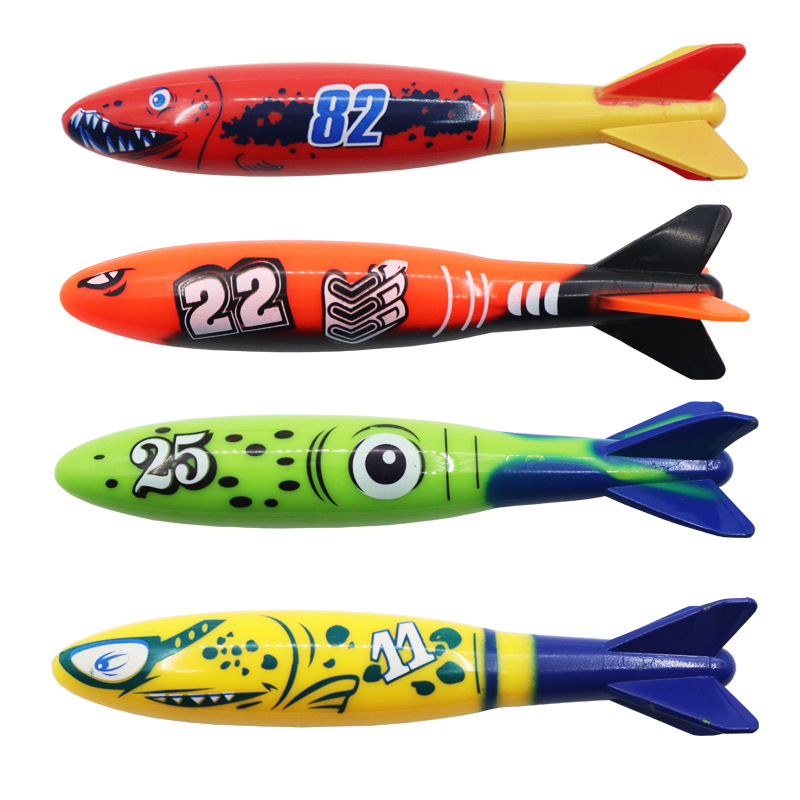 跨境亚马逊戏水潜水玩具儿童游泳池寻宝潜水鱼雷水环钻石套装玩具