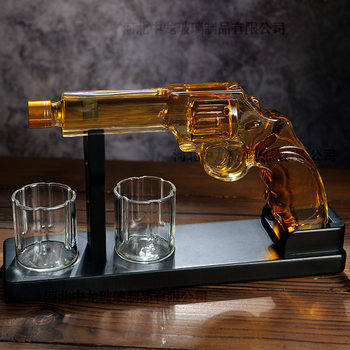 Creative Pistol Shape Glass Decanter Gun Whisky Wine suit High Borosilicate Glass Bottle