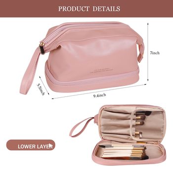 In stock cross-border cloud cosmetic bag high-looking large capacity simple portable travel double-layer portable storage bag