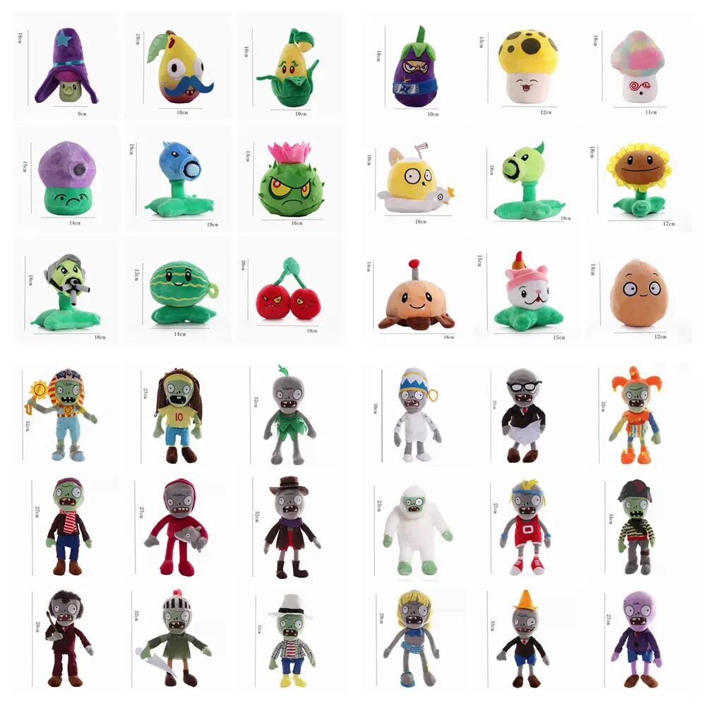 พืช Zombie Plush ของเล่น Pea, เห็ดหอม, ดอกทานตะวัน, ปากใหญ่,...