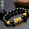 Bracelet imitation obsidian sand gold six words mantra bracelet ethnic style men and women piqiu live drainage wholesale