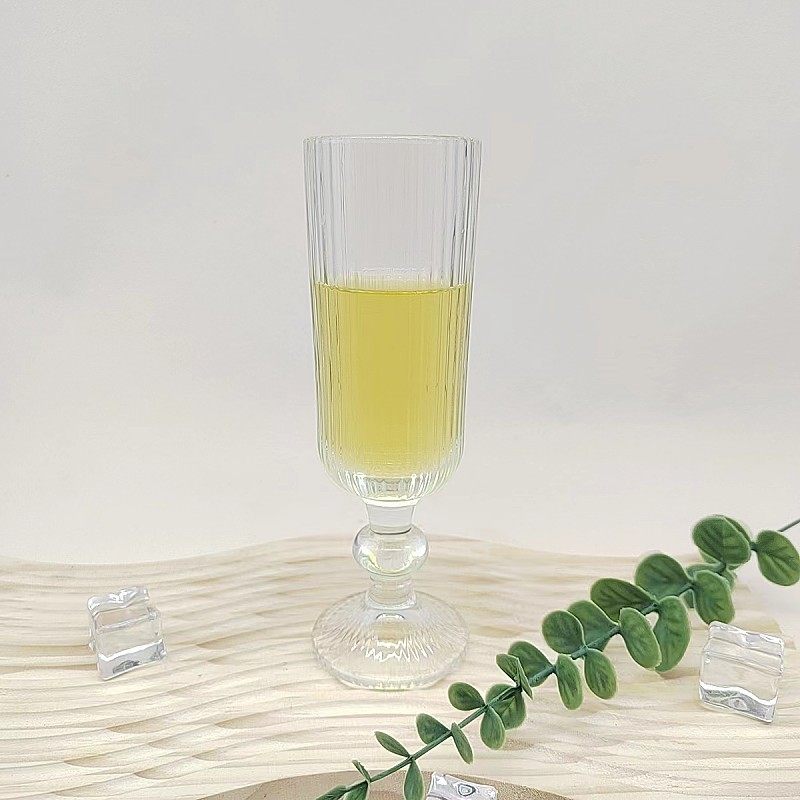 European-style retro ins style vertical pattern goblet wine glass champagne glass high-looking glass retro goblet series
