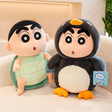 Подлинный карандашный Шин-чан с игрушечным рисунком из мультфильма Шин-чан превращается в плюшевую куклу-пингвина, детскую мультяшную куклу, машинку для захвата ребенка