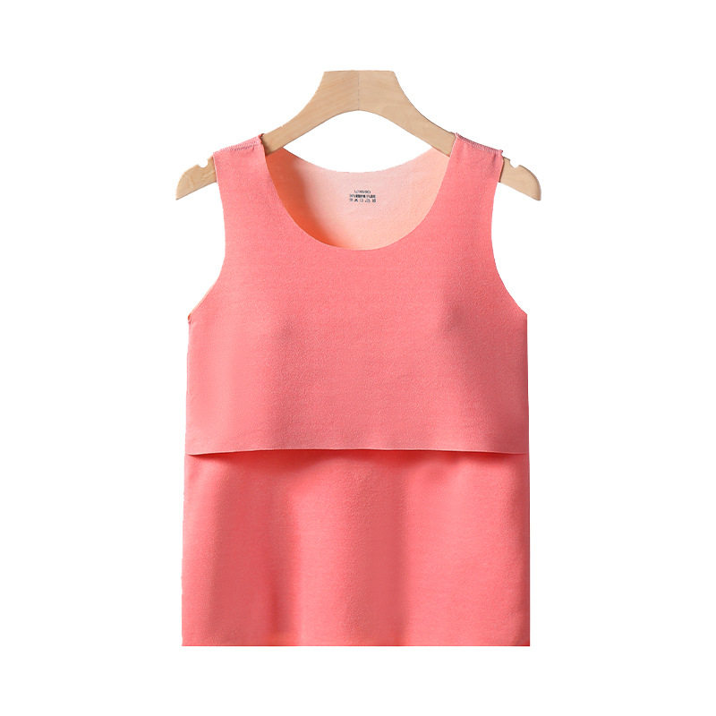 De Rong Nursing Vest for Pregnant Women Fleece-Lined Thickened Warm Base Shirt Pregnant Period Spring Autumn Winter Postpartum Nursing Top