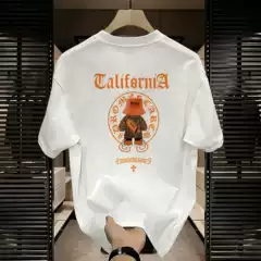 Kuraishi Kazuki Trendy Brand Bear Print Round Neck Short-Sleeved T-Shirt Men's Summer Trendy Versatile Loose Cotton Clothing