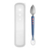 Baby double-headed fruit mud scraper 304 316 stainless steel fruit mud spoon silicone spoon with storage box food supplement spoon