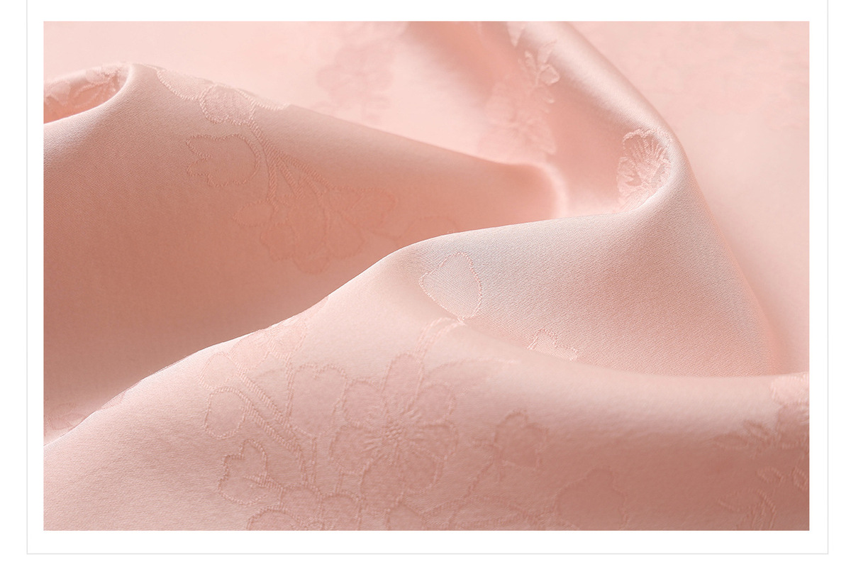 Đầm chữ A nữ cổ đứng thêu hoa cao cấp dáng suông — Phấn phủ Peach Mist (giao hàng trong 7 ngày)