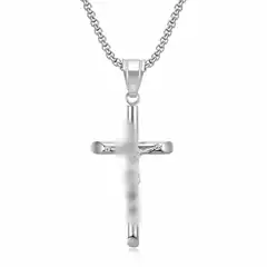 European and American Style Cross Pendant Necklace, Niche High-End Stainless Steel Gold-Plated Luxury Jewelry from Yiwu