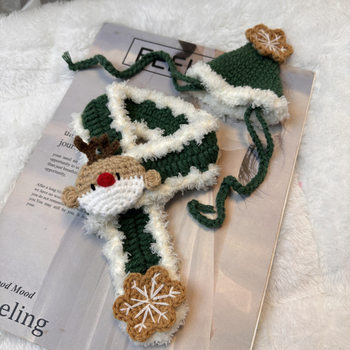Pet Cat Christmas Dog Hand Hook Wool Knitted Bieb Collar British Short American Short Muppet Elk Head Scarf