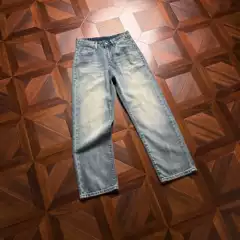 Pure Cotton High-End Layered Gradient Faded Whisker Pattern 10.7 oz Straight-Leg Jeans, a Versatile Essential for Men