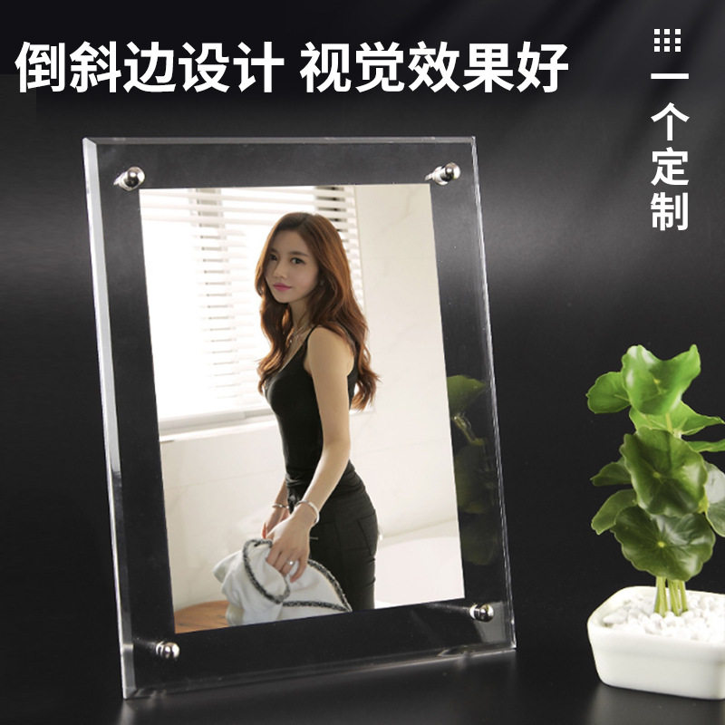 Acrylic Simple Creative Cross-Border Photo Frame 56781012inch A4 Certificate Holder Thickeneded Inverted Beveled Edge A3 Transparent Photo Holder