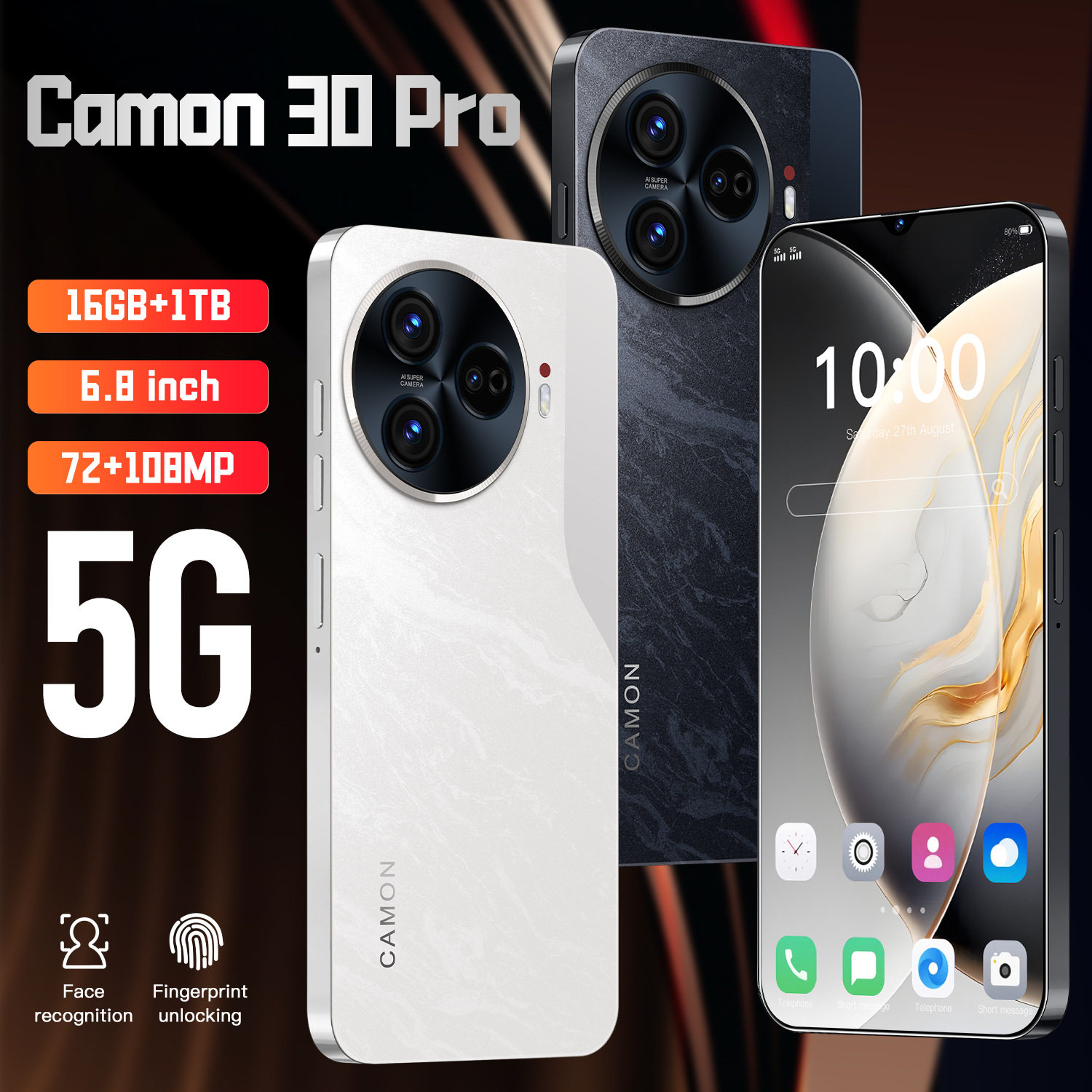 跨境手机Camon 30 Pro6.8寸incell大屏2+16G一体机外贸代发安卓机
