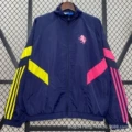Juventus royal blue pink yellow single-sided windbreaker