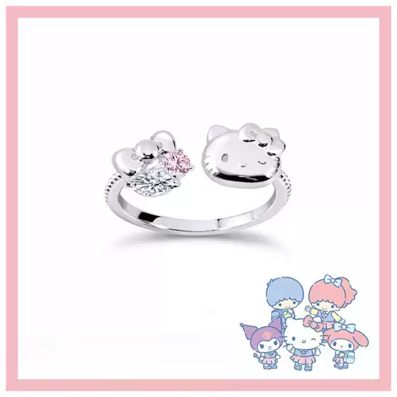 Sanrio Academy Mix Series Hello Kitty Ring - Sweet Cartoon Luxury Creative Design Premium Feel Ring