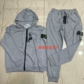 Suit zipper open jacket floral gray