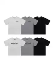 Wholesale Essentials Multi-Line Front and Rear Letter Printing Summer Casual Men's and Women's Pure Cotton Short-Sleeved Shorts Suit