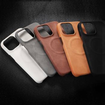 Suitable for iPhone 17 Pro Max Phone Case, Skin-Like Lambskin Half-Cover Magnetic Suction Apple 15 Anti-Fall Protective Case 16