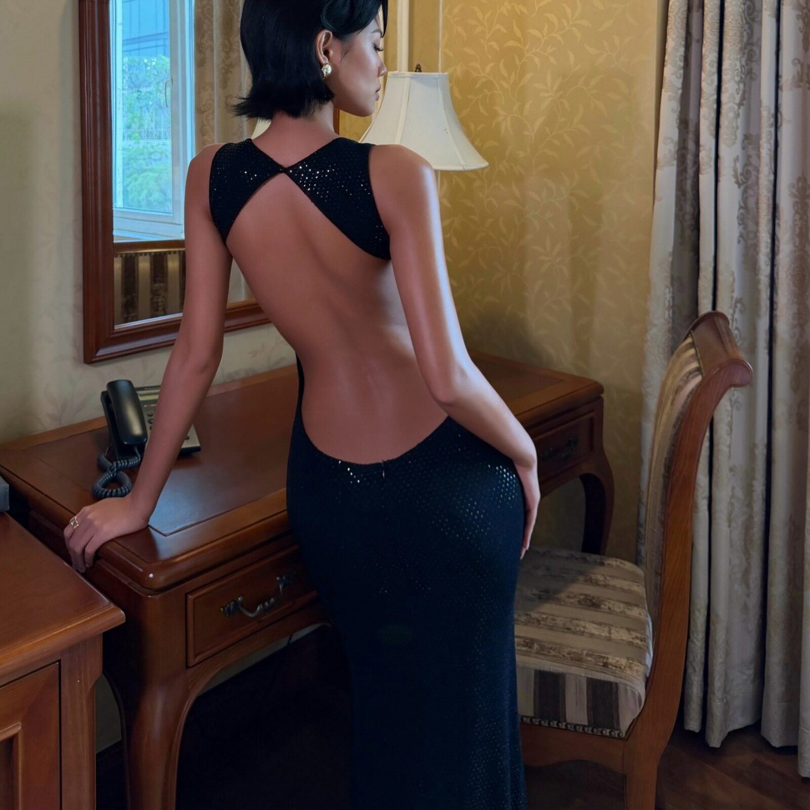 Elegant High Waisted Hollow Out Dress Sexy Fit Premium Fabric Autumn Perfect for Parties Wholesale Available