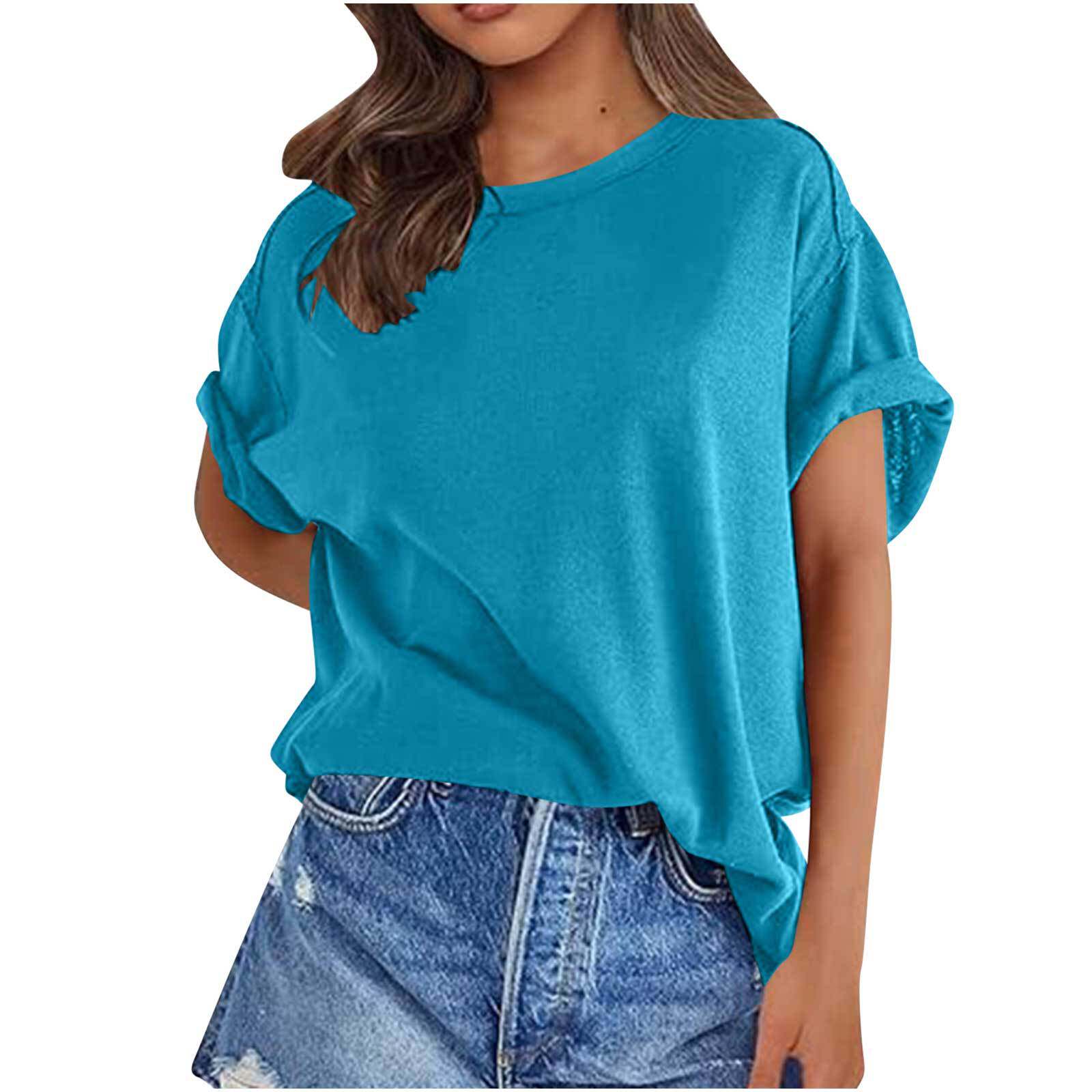 Mens Casual Short Sleeve T Shirt Solid Color Round Neck Loose Fit Plus Size Summer Activewear Wholesale Available
