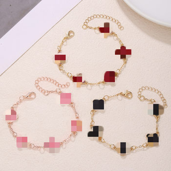 Cross-border New Style Elegant All-match Four-leaf Clover Bracelet Korean-style Simple Ins Five-flower Fritillaria Good Luck Four-leaf Clover Bracelet