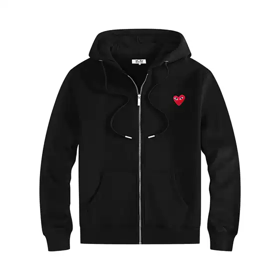 Cross-Border Play Casual Cardigan Sweatshirt Spring and Autumn New Couple Japanese Style Trendy Brand Loose Zipper Hooded Heart Embroidery Sweatshirt
