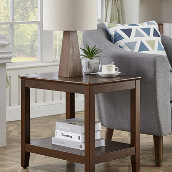 American-Style Sofa Side Cabinet, Simple Living Room Side Table, Solid Wood Corner Table, Small Storage Table, Coffee Table, Household Square Table