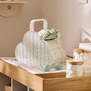 Nordic Paper Rope Woven Cloud-Shaped Storage Basket Children's Outdoor Portable Basket Picnic Basket Hand-Woven Flower Basket