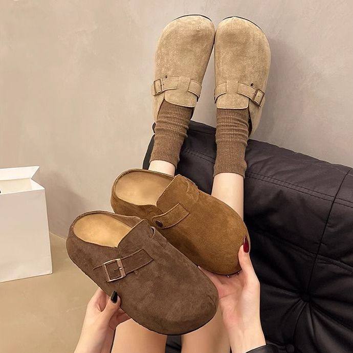 Women's Fashionable Versatile Thick-Soled Slip-On Slippers for Small People, Women's Outer Wear 2025 Autumn and Winter New Style