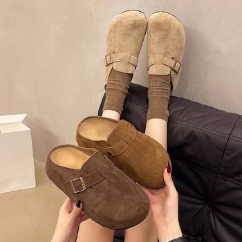 Women's Fashionable Versatile Thick-Soled Slip-On Slippers for Small People, Women's Outer Wear 2025 Autumn and Winter New Style