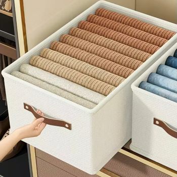 Thickened Oxford Cloth Clothing Storage Box Household Large-Capacity Clothing Storage Box Fabric Washable Pants Storage Basket