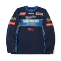 Van spliced ​​long sleeves (navy blue)