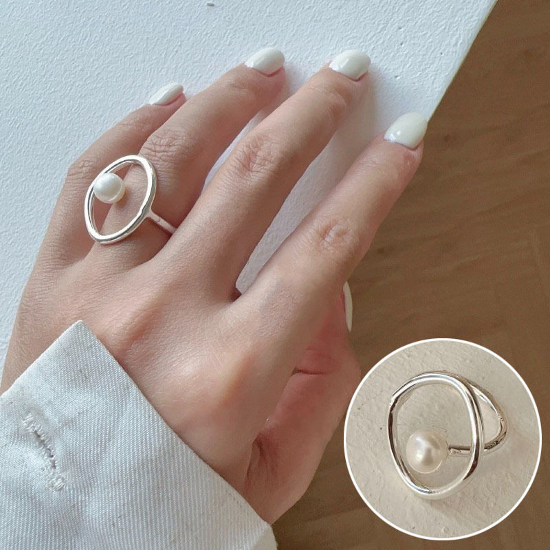 简约几何线条螺旋戒指女时尚设计感冷淡风开口指环旋涡环形食指戒