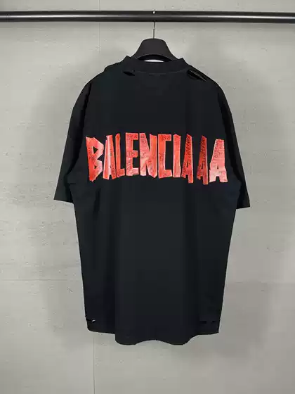 Correct Version high quality B 25SS New Classic Tape Printed Garments Washed and Worsted to Do Old Short Sleeve T-Shirt