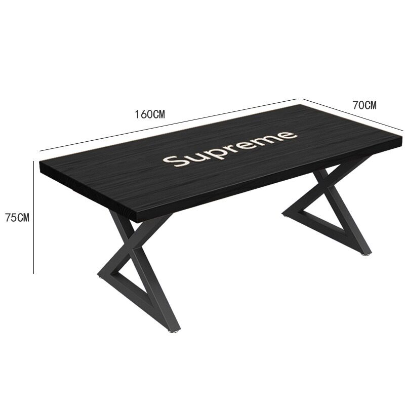 工业风实木餐桌简约咖啡厅奶茶店桌椅组合酒吧办公室会议桌长条桌