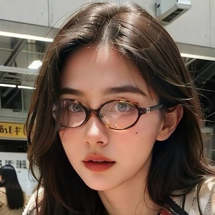 Bookish Nerd Myopia Glasses for Girls, Fresh and Natural Tortoiseshell Frame, Retro Optical Glasses, Anti-Blue Light Myopia Glasses