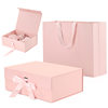 Cross-Border Creative Flip-Top Gift Box, Girly All-In-One Folding Box, Bow Magnetic Suction Gift Box, Minimalist Empty Box