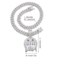Silver Ice Face Necklace