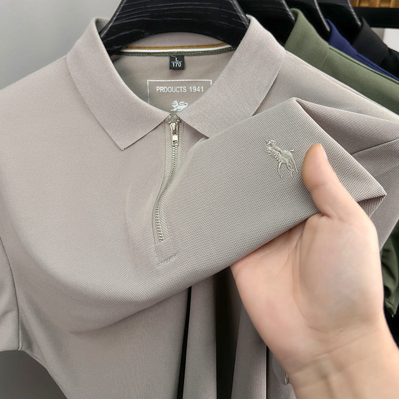 拉链POLO衫夏季男潮翻领男士短袖韩版休闲时尚体恤男装上衣半袖T