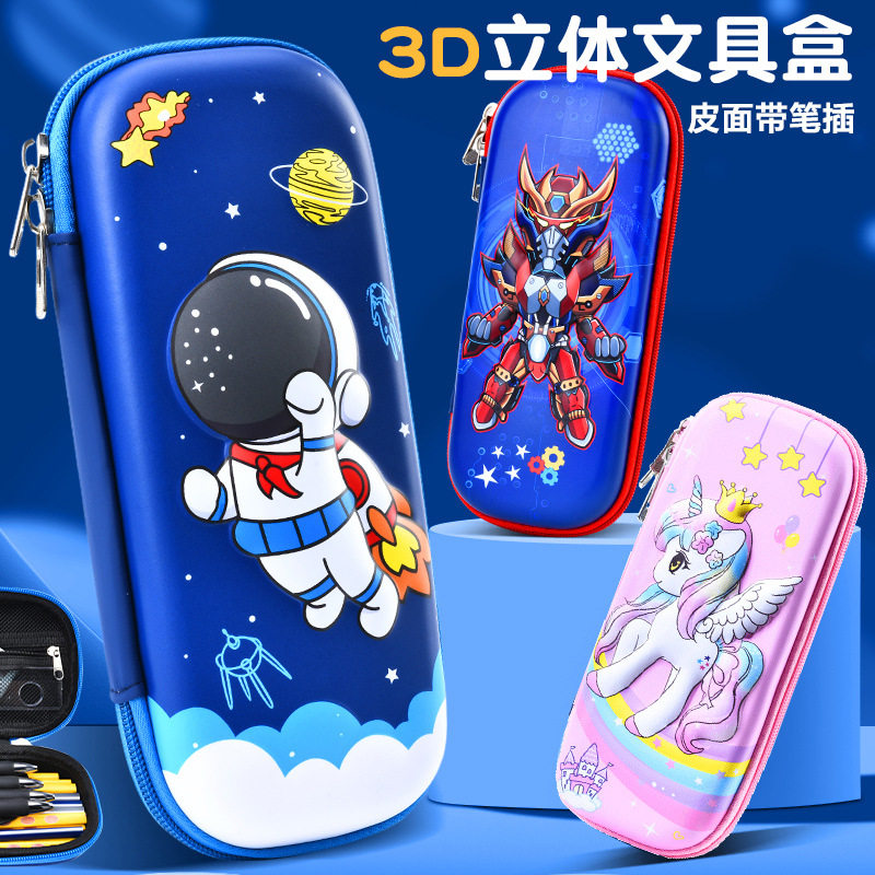 26 New Style Pencil Cases 3D Leather Cartoon Pencil Case for Primary School Students in Grades 1-3-6 for Boys and Girls Large Capacity Pencil Bag