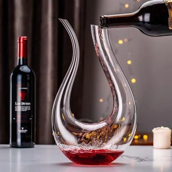 Crystal Glass Internet Celebrity High-end Decanter U-shaped Harp Colorful European-style Household Restaurant Multi-red Wine Decanter