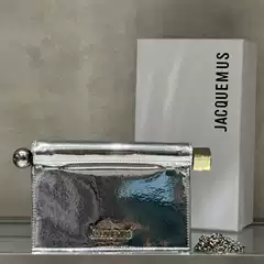 24 New Jacquemus High-End Pochette Rond Sculpture Bag Goatskin One-Shoulder Foldableing Hand-Held Evening Bag