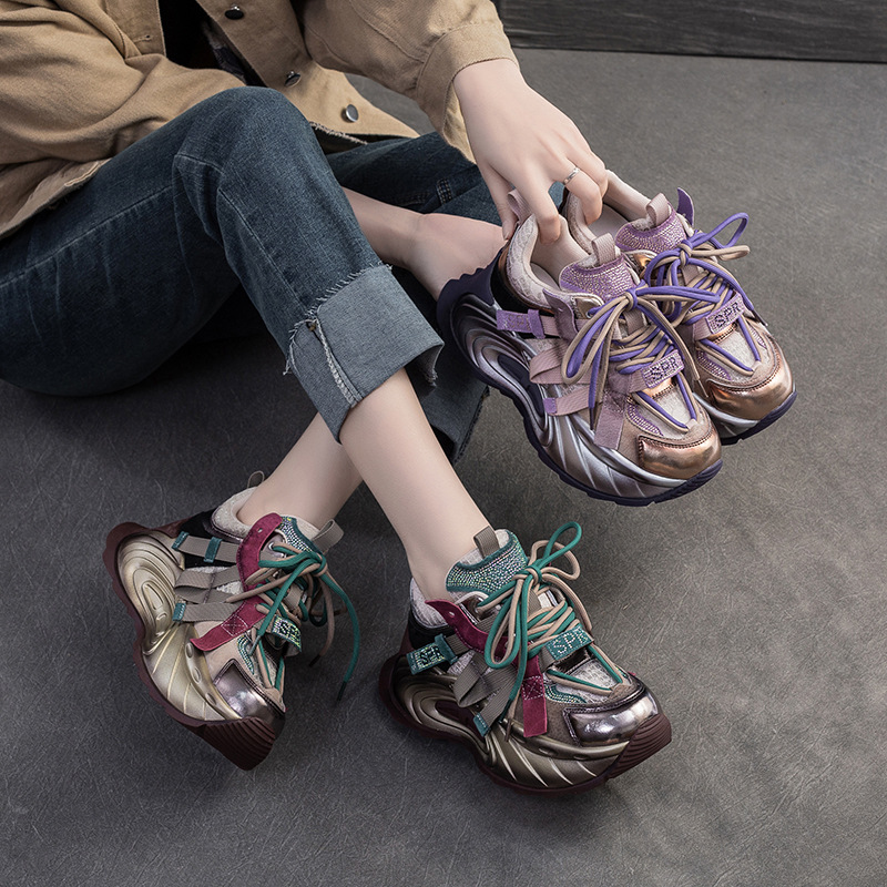 Giày Cao Gót Nữ Gắn Đá Tăng Chiều Cao Thoáng Khí Hàng Mùa Hè