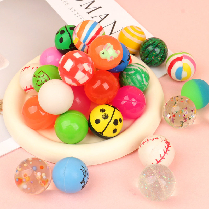 No.27 bouncing ball wholesale floating ball one yuan gashapon machine marbles solid mixed rubber ball twist egg jumping ball