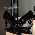Pointed toe black heels 10cm