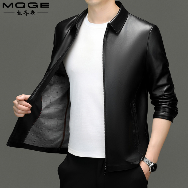 Áo Da Nam Kín Cổ Hàng Mùa Xuân Thu Đông