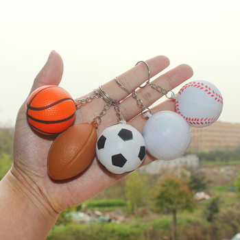Hot Selling Basketball Pu Keychain Foam Football Children's Sports Toy Decorative Pendant Event Small Gift Wholesale