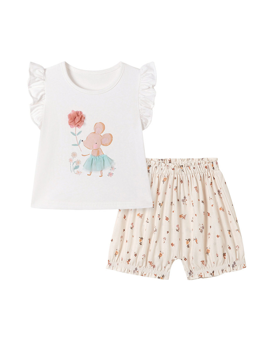 Summer [Style] Girls' Set, Cute Cartoon Baby Set, Kids' Clothing
