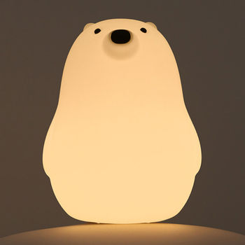 New Factory Product Little White Bear Lamp Soft Silicone Cute Atmosphere Lamp Charging Warm Light Sleeping Night Light with Night Timer